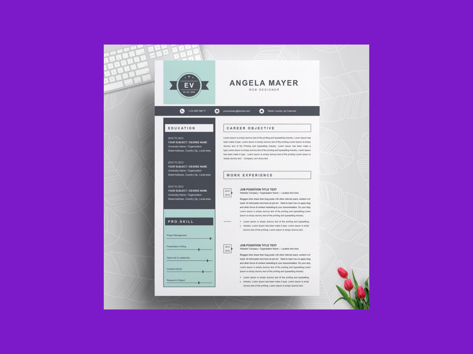 New Resume Template By Masterbundles On Dribbble 9178