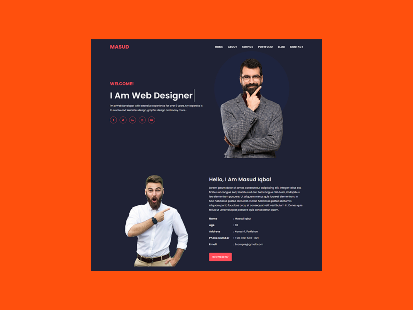 Masud Personal Portfolio HTML Template By MasterBundles On Dribbble