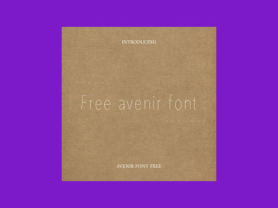 Free Avenir Font avenir font free