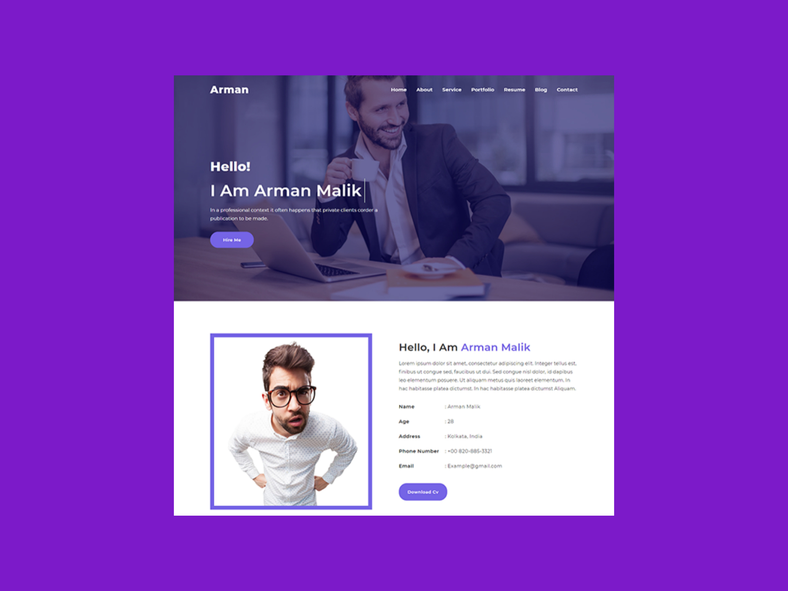 Free Personal Portfolio HTML Template By MasterBundles On Dribbble