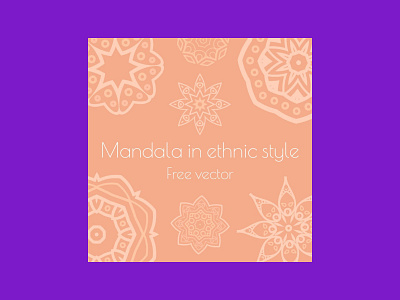 Mandala in Ethnic Style Free Vector mandala style vector