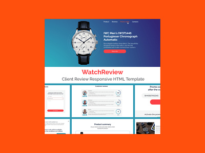 WatchReview – Free Client Review Responsive HTML Template responsive review template