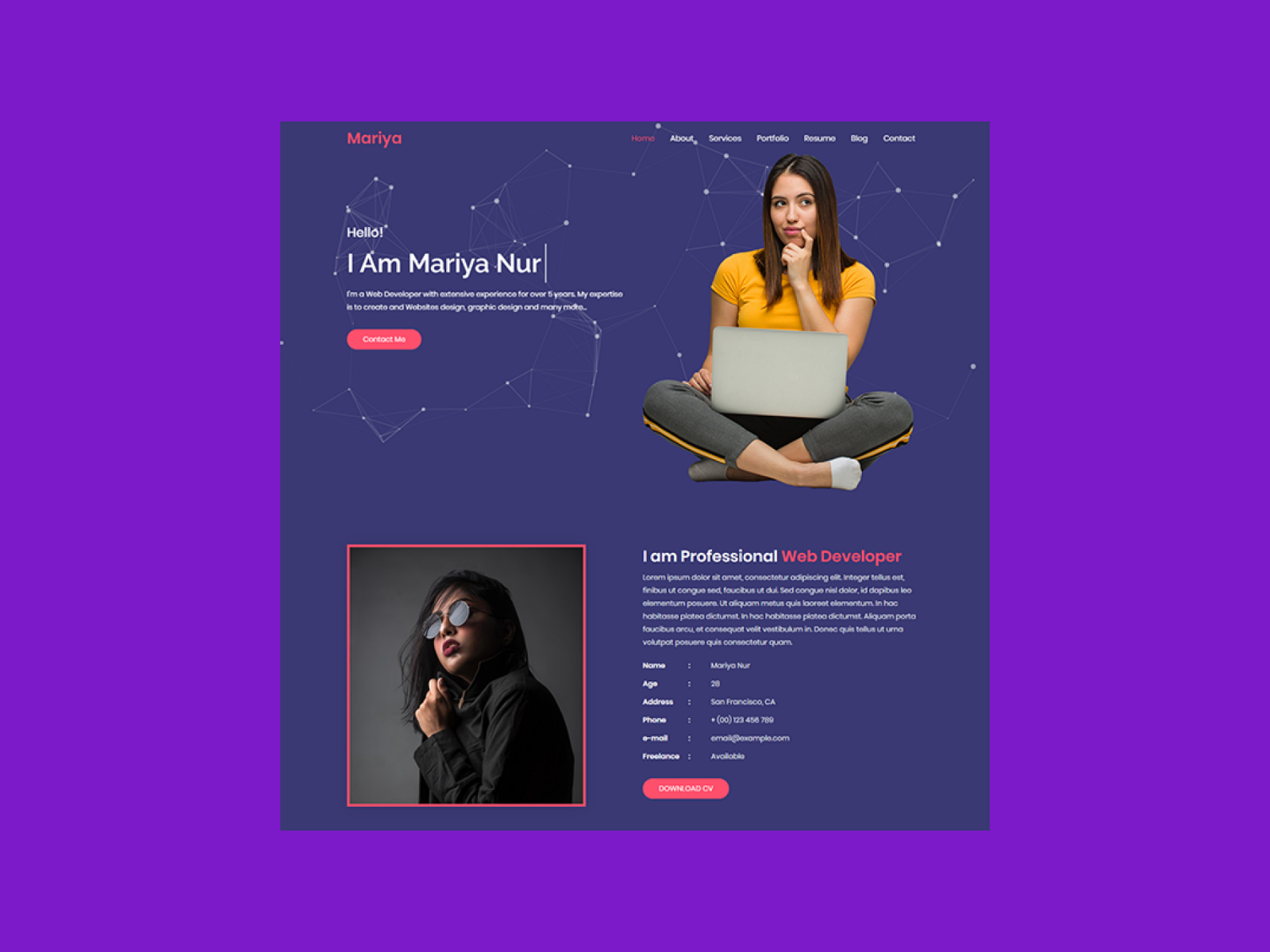 Personal Portfolio Website Template By MasterBundles On Dribbble