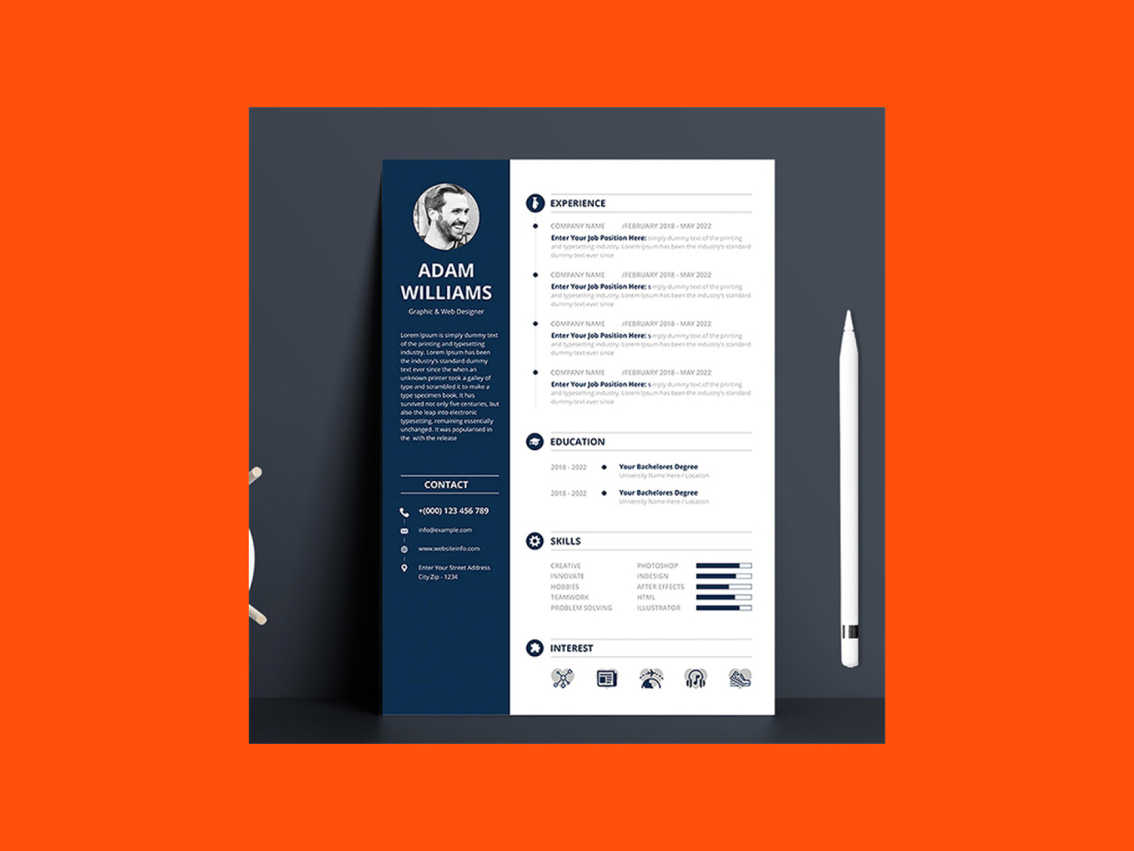Executive Graphic Designer Resume Template by MasterBundles on Dribbble