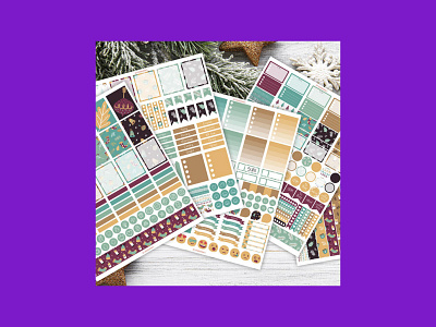 5 Sheets of Winter Christmas Sticker Printables christmas sticker winter