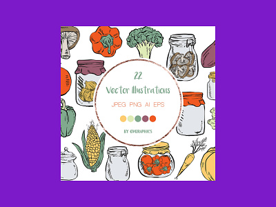 Hand Drawn Cartoon Vegetables Vector Illustrations