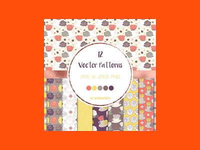 Roses and Tea Cups Vector Patterns and Seamless Tiles patterns roses vector