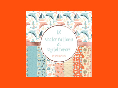 Vector Summer Patterns and Digital Papers patterns summer