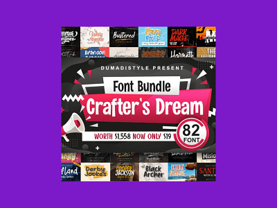 Crafter’s Dream Fonts Bundle: 82 Fonts crafters fonts