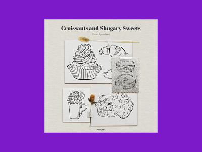 Croissants and Sugary Sweets Vector Illustrations croissants illustrations vector