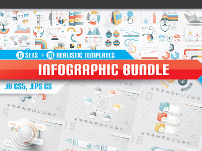 Awesome Infographics Templates Bundle apps bundle design elements illustrator infographics source veector