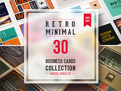 30 Retro and Minimal Business Cards Bundle – just $29 business card card minimal card retro card