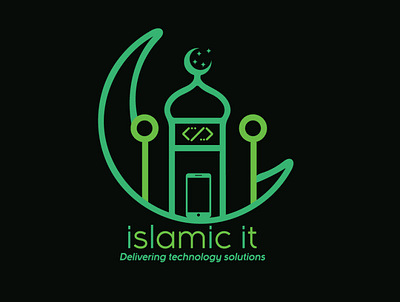 Islamic It branding business card design graphic design illustration logo modern card vector
