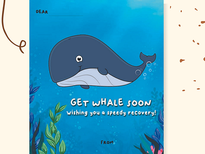 Get Whale Soon Card cards getwellsooncard graphic design greetingcard greetingcards kartusemogalekassembuh kartuucapan lekassembuh semogalekassembu