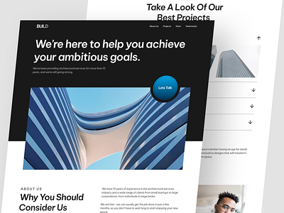 BUILD - Architect Agency Landing Page app architect agency architecture design home home page landing page ui uiux web website