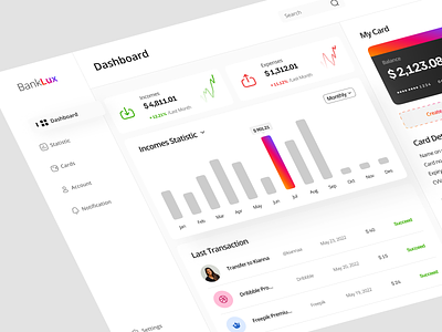 BankLux - Digital Bank Dashboard