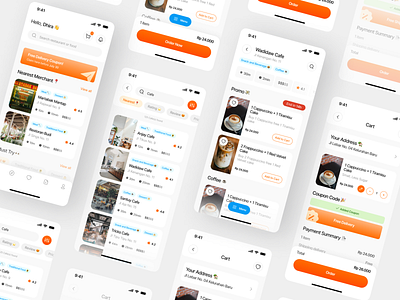 Fodel - Food Delivery App app design food food app food delivery light mode orange trending ui ui design uiux uiux design