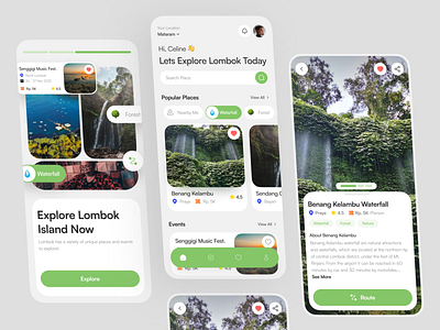Lombok Travel App V2 app clean design home light mode nature travel travel app traveling trending ui ui design uiux