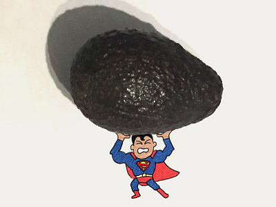 Superman & Avacado avacado cartoon doodle drawing illustration sketch superhero superman