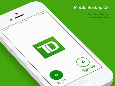 TD Bank - Mobile Banking App Re-Imagined animated gif minimal mobile app design mobile banking online banking td td bank td canada trust ui ux