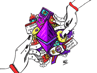 Connections Ethereum - Doodle - 03 animation art bitcoin blockchain character coin crypto crypto apps cryptocurrency design doge doodle elon musk eth ethereum graphic design illustration nft people tezos