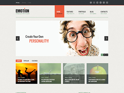 Emotion Home Page blog clean emotion orange site template webdesign