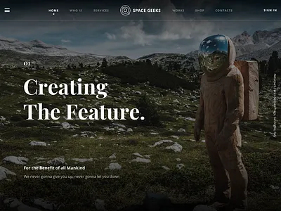 Space Geeks - Composition Task #3 astronaut composition dark geek slider space web design website