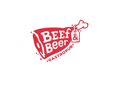 Beef & Beer bbq beef beer chilli craft gastrobub grill logo meat pub steak
