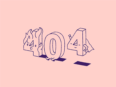 Error 404 Illustration 404 404 error 404 page character fire flying funny illustration illustrator number numbers outline prague simple smiley face sweat