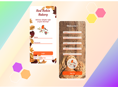 Red Robin Bakery, Deliver-To-Your-Doorstep Online Bakery 3d app branding case study design graphic design illustration logo ui ux vector