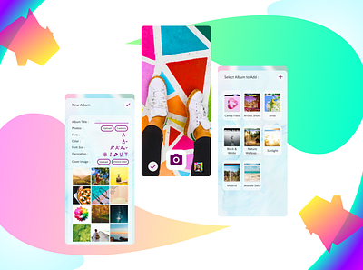 Quiller Camera & Add To Album Shots 3d app branding case study design graphic design illustration logo ui ux vector