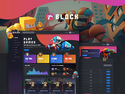 BLOCK - NFT Game Dashboard adobe adobe illustration adobe photoshop adobe portfolio art design graphic design illustration metaverse nft portfolio ui website