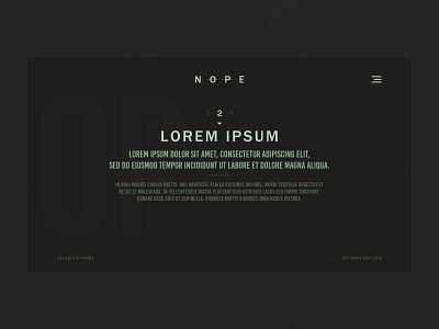 OP - NOPE design nope op page typography uidesign