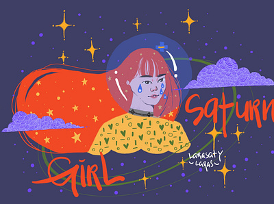 SATURN GIRL design illustration