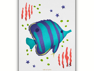 Fishing around artprint creativemarket design digital drawing digitalart drawing fish flat graphic design illustration