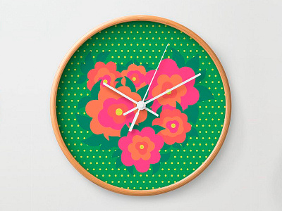 Rosa [clock] colorful digital flowers graphic graphic design hand drawn happy illustration kids nature print vector