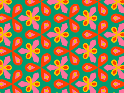 100 days of prints and patterns [72] bright colorful digital floral flowers geometric graphic pattern pattern design print surface design vector