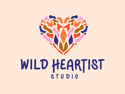 Wild Heartist Inked art art studio branding hand drawn handmade heart heart logo illustrator ink logo studio wild heart