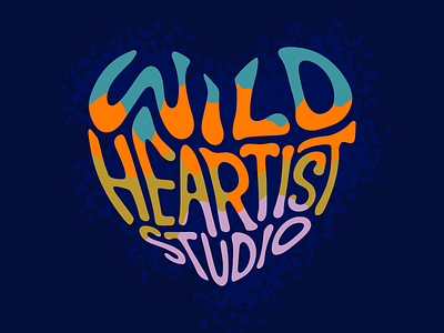 Wild Heartist Studio Poured art branding hand drawn handlettering heart hearts ink logo logo design poured splatter studio vector visual identity