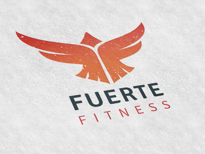 Fuerte Fitness bird fire fitness logo red strength