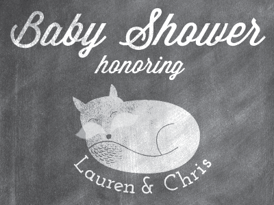 Baby Shower fox #2 baby shower chalk board chalkboard fox invitation