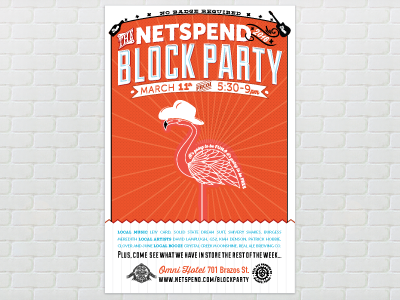 Sxsw 2016 bands block party event festival flamingo poster sxsw