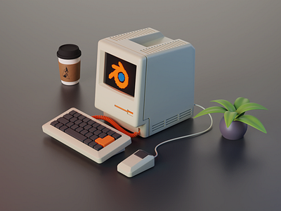 Blender practice _Macintosh 128K.