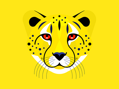 I Hunt Alone animal cheetah design illustration red yellow