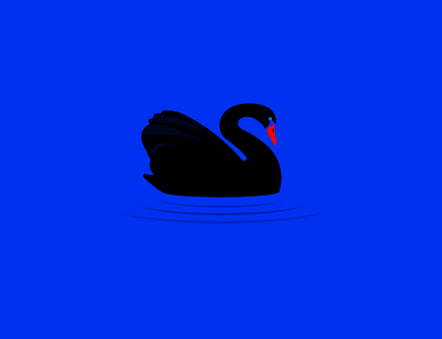 Keep Swimming! animal black illustraion swan swim