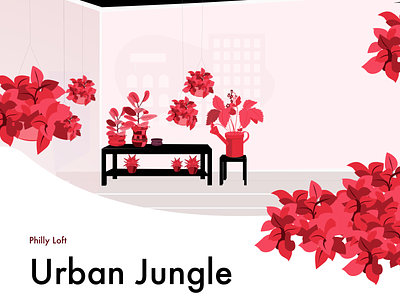 Urban Jungle apartment apartments custom design environments flat illustration jungle loft philly plants urban vector