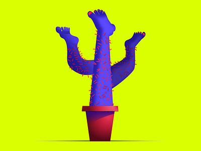 Winterfresh cactus design gradient hairy illustration legs plant shave succulents toes vector winter