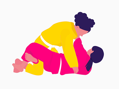 Half Guard bjj brazilian jiu jitsu guard half illustration jiu jitsu jiu jitsu jiujitsu position