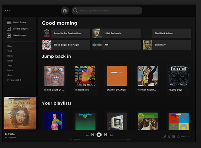 Spotify Redesign dark mode design graphic design music player redisign spotify ui ux