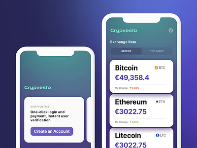 Crypto exchange rate app animation bitcoin bitcoin wallet cardano crypto crypto app crypto exchange crypto wallet cryptocurrency app ethereum finance fintech investment app litecoin motion motion graphics trading ui uiux